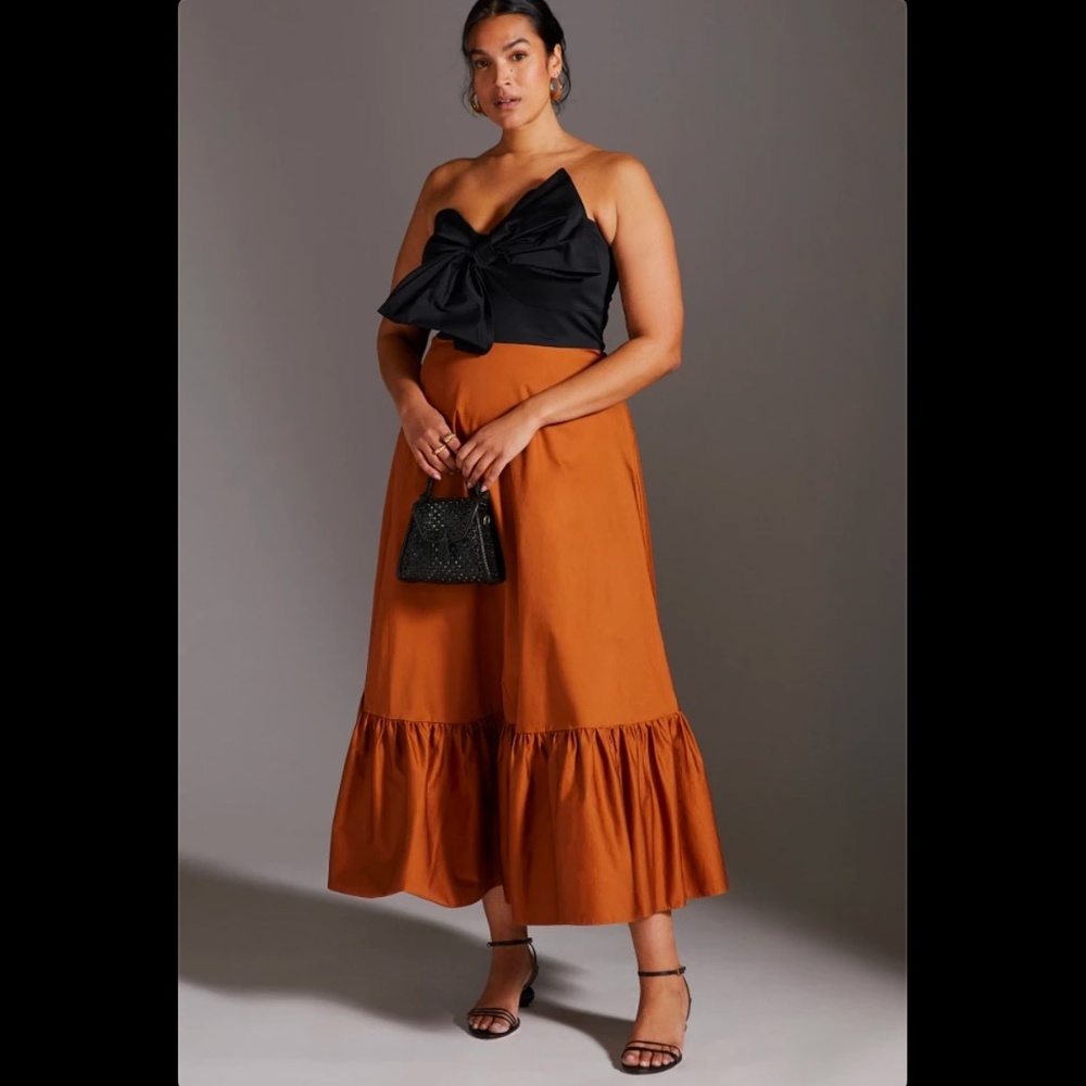 Anthropologie Hutch Bow Dress - Brown - Size 22W